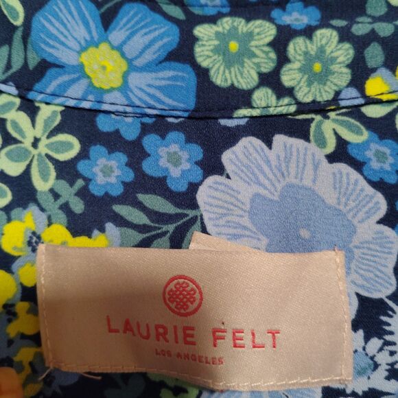 Laurie Felt womens Button Blouse Blue Floral Sz 2X Butterfly Sleeve boho fairy - Picture 2 of 7